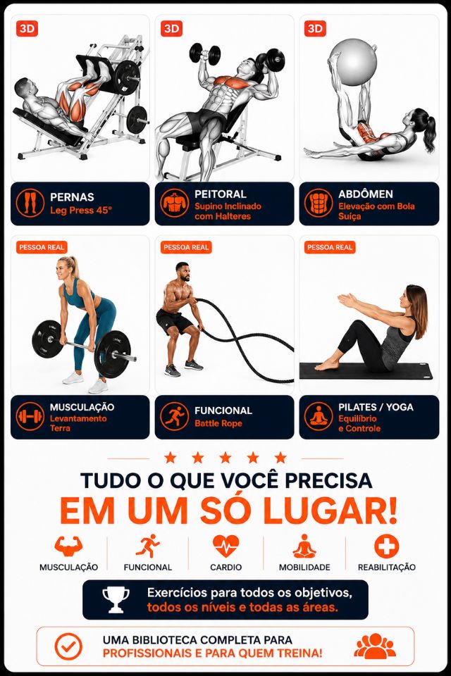 Biblioteca completa com mais de 2.000 exercícios